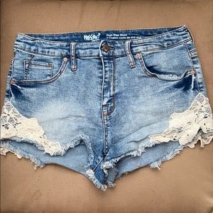 High rise jean shorts